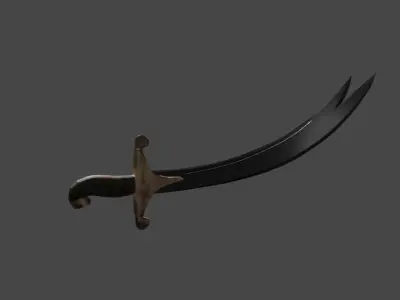 Zulfiqar Sword Low Poly Low-poly 3D model