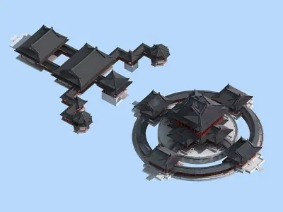 Ancient Chinese Architecture 3D model PBR