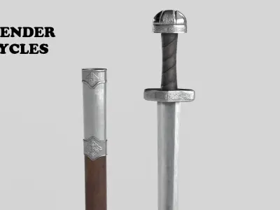Viking Sword Low-poly 3D model