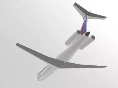 Fictional Twin Rear Engine JetlinerMD-80 Inspired series 3D model