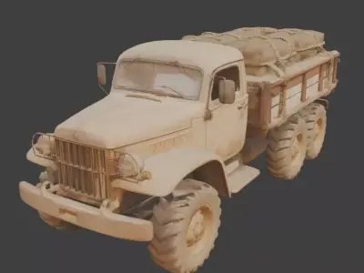 Frontier Desert Transport Truck 3d Low-poly 3D model