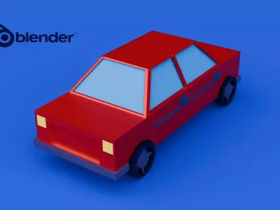 low poly car Free low-poly 3D model Low-poly