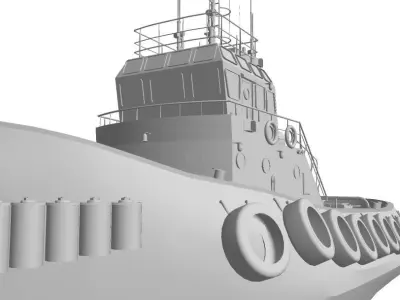 Remolcador de puerto Low-poly 3D model