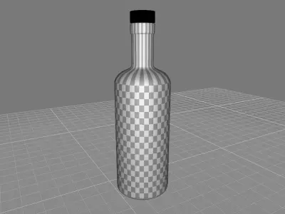 750mL Stretch Nordic Glass Vodka Bottle 3D model