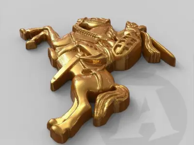 Knight on a horse 3D print model