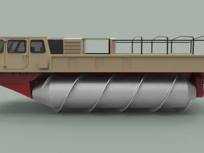 Screw terrain vehicle ZIL-4904 3D model