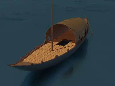 Old Heritage Indian Boat Free low-poly 3D model