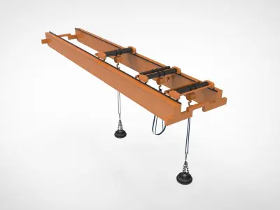 overhead crane equipped with a magnetic lifting system 3D model