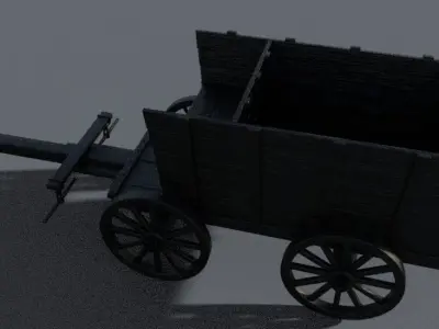 wagon medieval Low-poly 3D model