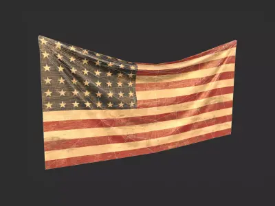 US Flag Low-poly 3D model