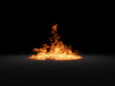 Big 3D Ground Fire Animation 3D model