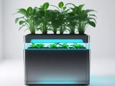 Futuristic Smart LED Plant Planter 3D model