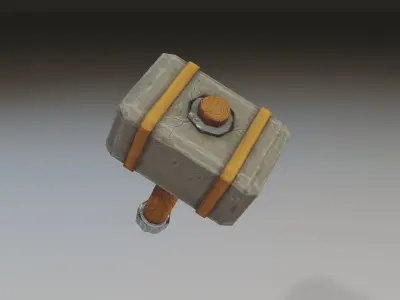 Stylized Hammer Free low-poly 3D model