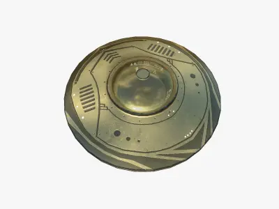 Alien Spaceship UFO B07 Gold - Sci Fi Spacecraft Design Low-poly 3D model