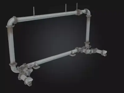 Pipe Network Structure Modular Industrial Piping System  3D model
