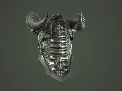 Dead knight helmet Low-poly 3D model