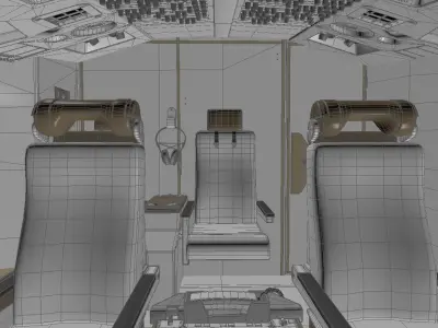 Boeing 777 - 300 Cockpit 3D model