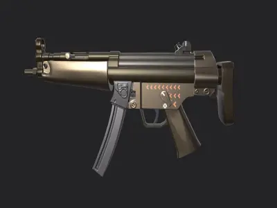 Heckler and Koch MP5 - Asset Model 3D Free low-poly 3D model