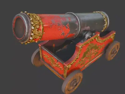 Vintage Circus Human Cannon 3D Model V01 Low-poly 3D model