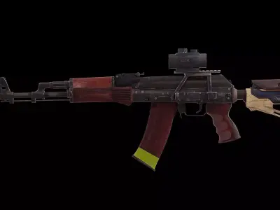 AK 74 customized Low-poly 3D model