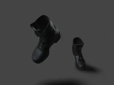 SHOE-005 Running Black Boots Low-poly 3D model