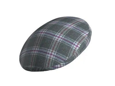 Wool Check Beret 3D model