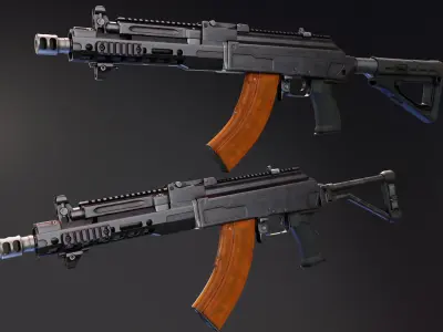 Custom AK MB47 Low-poly 3D model