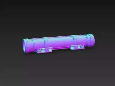Industrial Sci-Fi Pipeline Tube - PBR Low Poly Game Ready Low-poly 3D model