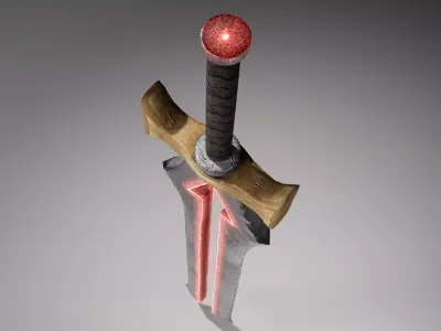 Low Poly Fantasy Sword 2 Low-poly 3D model