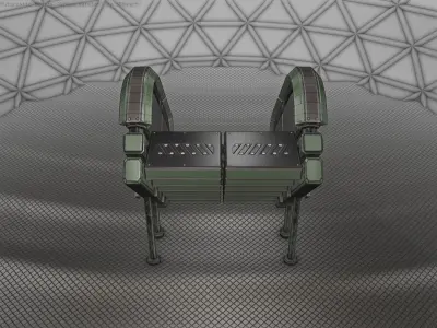 Sci-Fi Stairs - 32 - Green Version Low-poly 3D model
