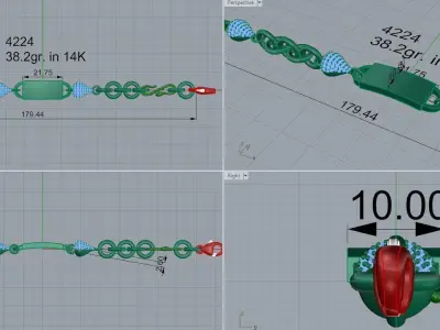 Military Style Bracelet 4224 3D print model