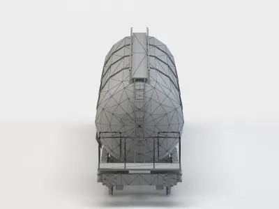 Train wagon Low-poly 3D model