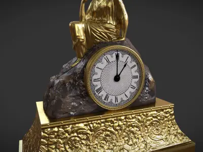 Table Clock Free low-poly 3D model