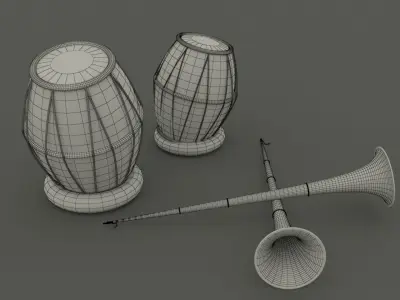Tabla and Shehnai 3D model 3D model