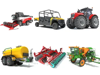 Farm Equipment Collection 3D Model Pack