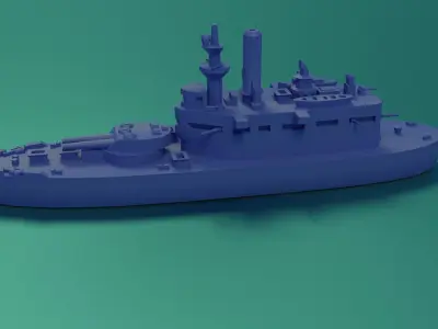 USS Wyoming 1900 3D print model