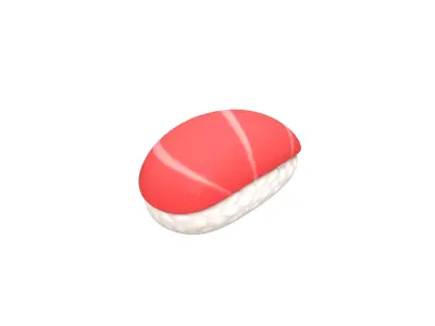 Cartoon Sushi Low-poly 3D model