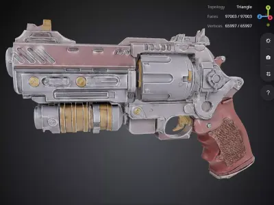 Stylized Pistol 3D model