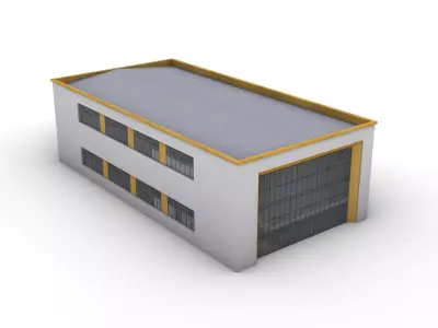 Public Fitness Center Low-poly 3D model