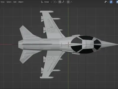 Fighter airplane Low-poly 3D model