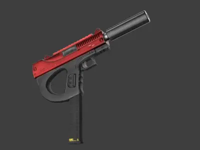 Futuristic SMG Low-poly 3D model
