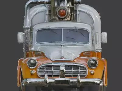 Vintage Atompunk Nuclear Logistics Truck 3D Model Low-poly 3D model