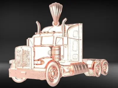 Semi Trailer Truck Pendant Necklace Jewelry 3D print model