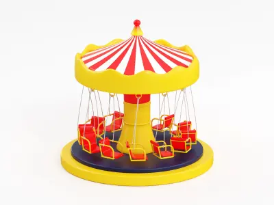 Carousel  Low-poly 3D model