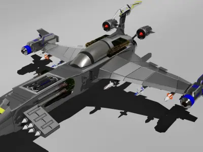 WarPlane High Poly lego jet fighter 3D model