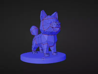 Low Poly Dog Low-poly 3D model