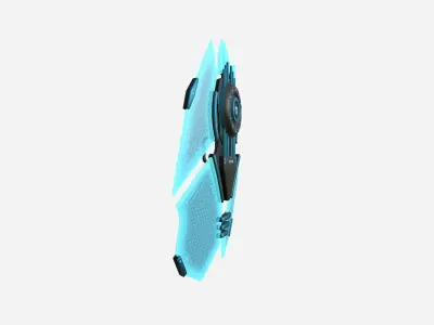 SciFi Shield A01 Black Blue - Sci Fi Weapon Design Low-poly 3D model