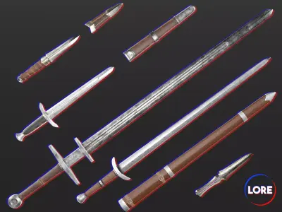 Medieval Collection Variety Blades 3D Model Pack