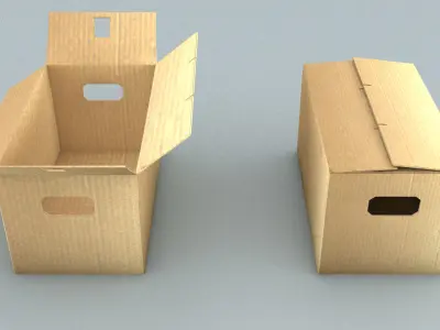 laos Cardboard Boxes 3D model