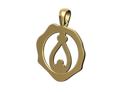 Bead crown wax seal pendant charm 3D print model